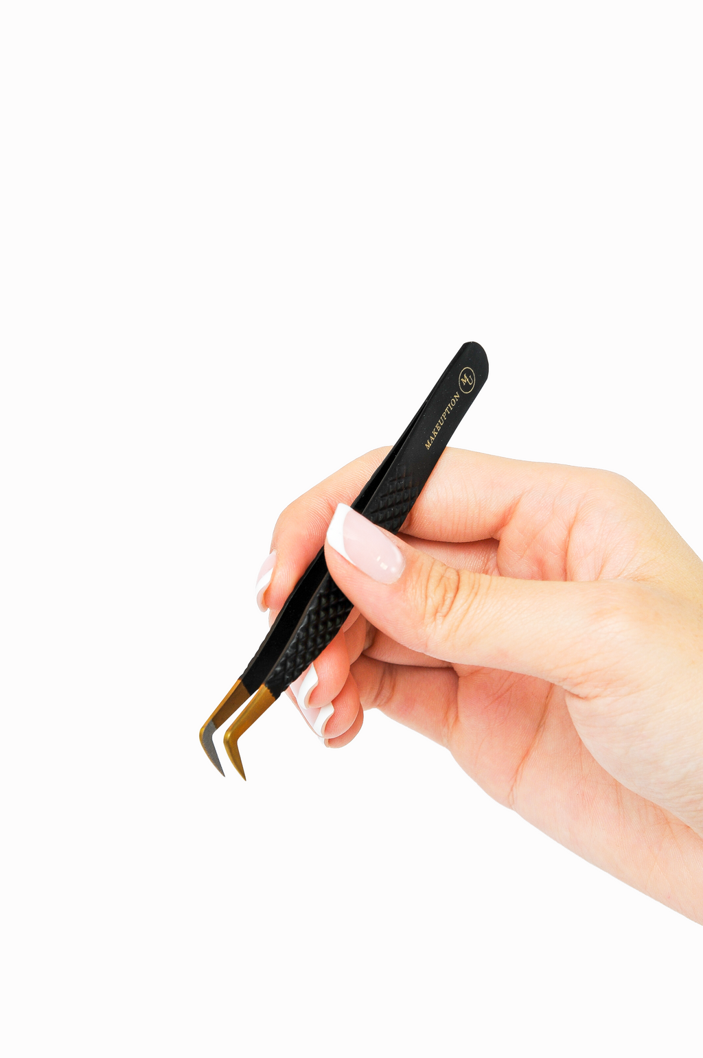 L curved Fiber tip tweezer