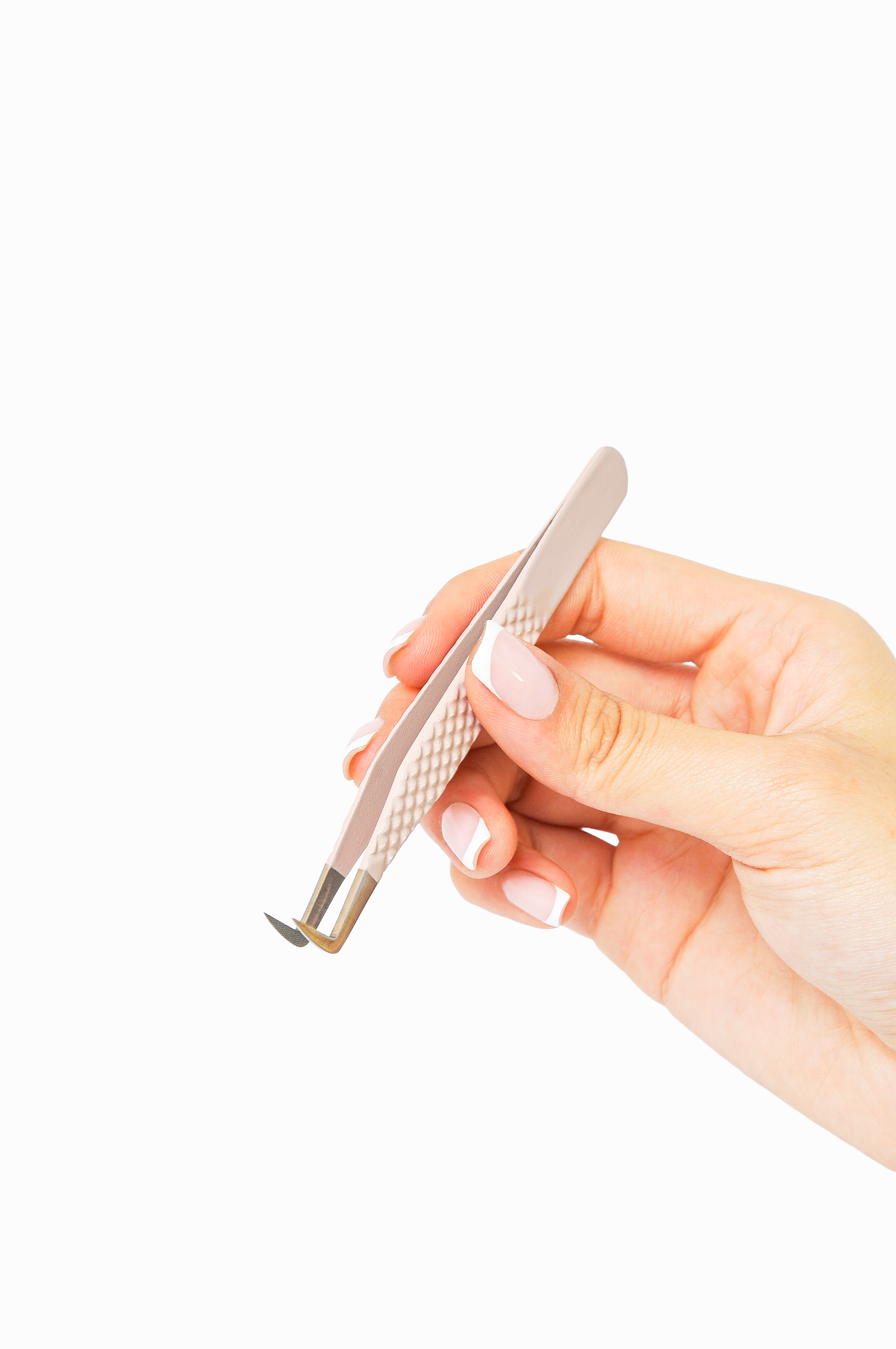 L curved Fiber tip tweezer - Pink