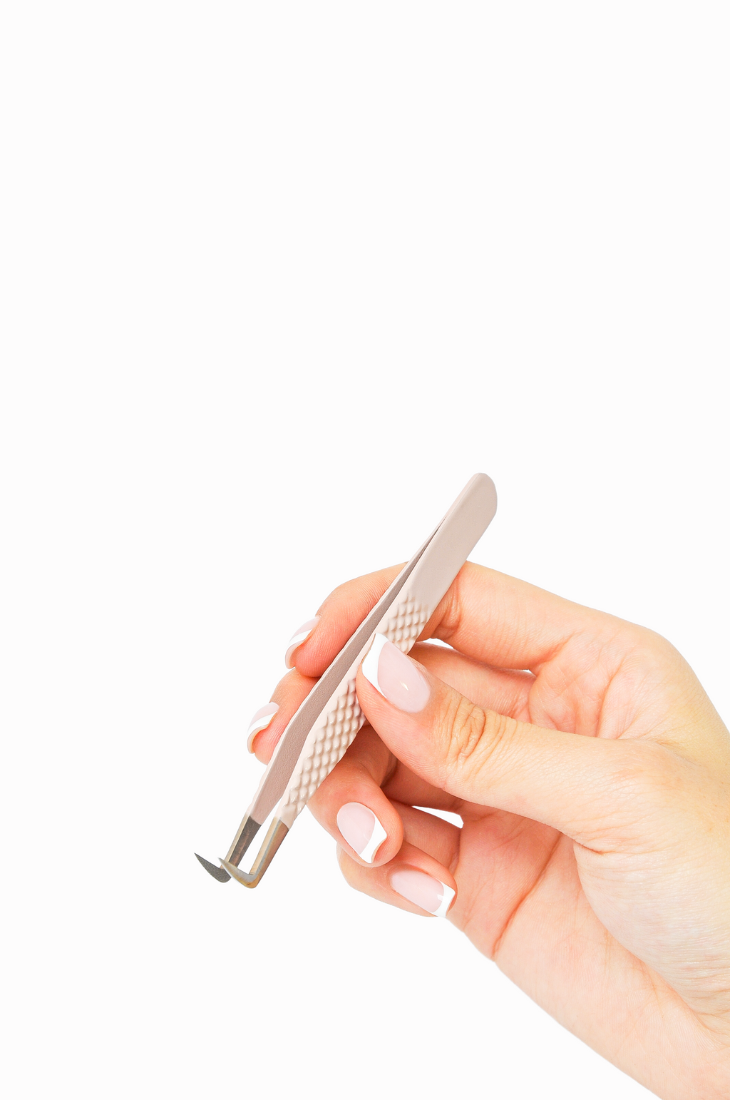 L curved Fiber tip tweezer