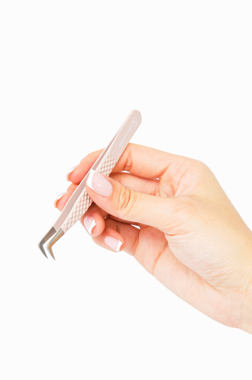 L curved Fiber tip tweezer - Pink