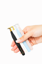 L curved Fiber tip tweezer