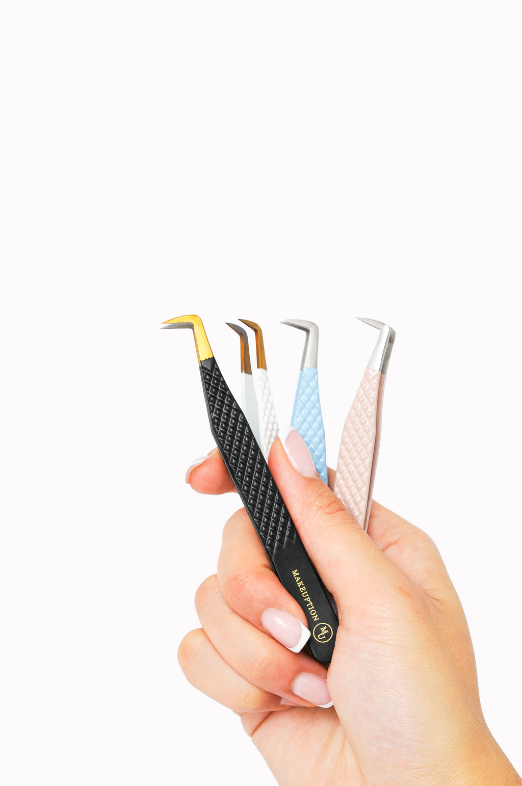 L curved Fiber tip tweezer