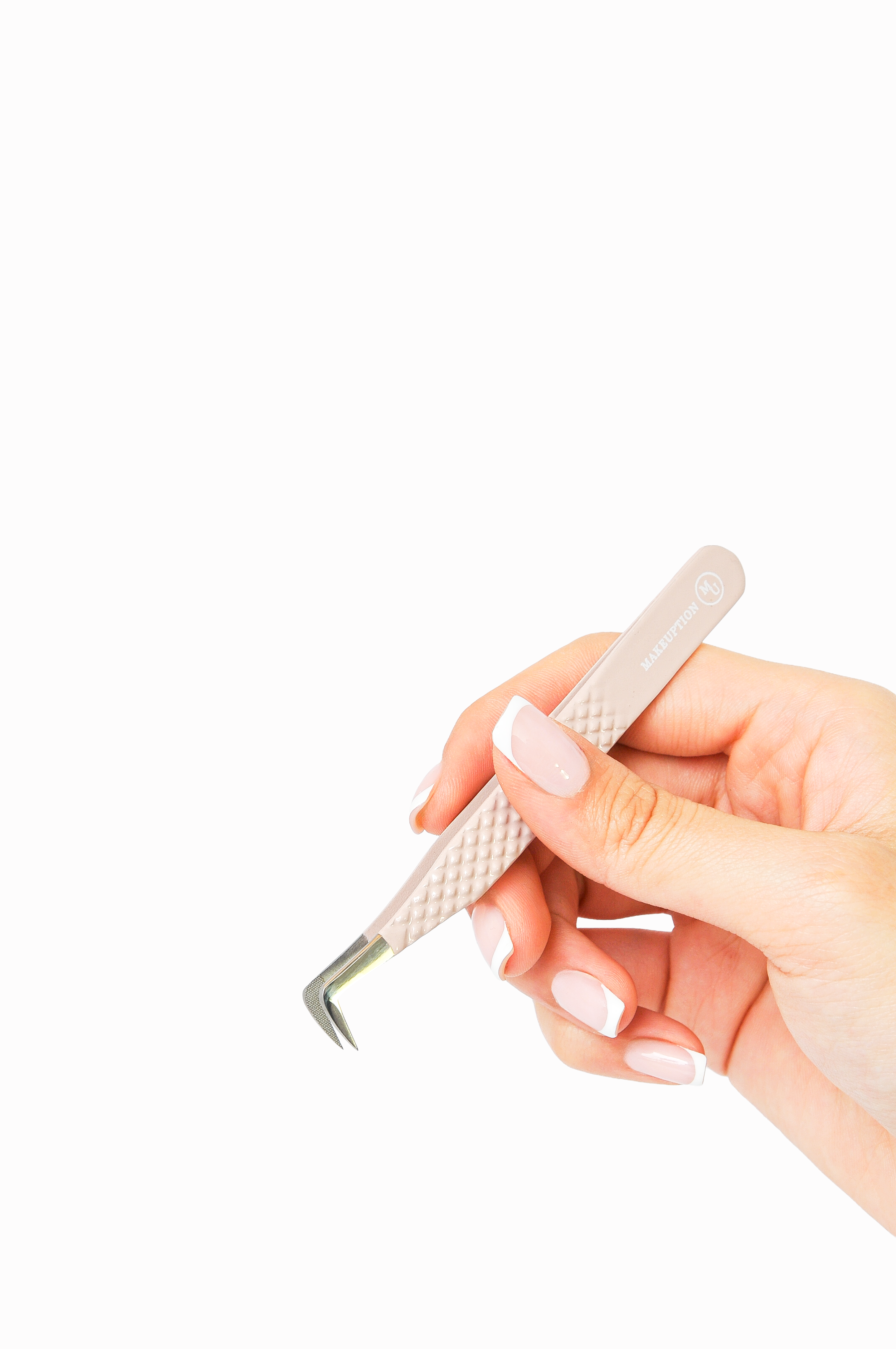 L curved Fiber tip tweezer - Pink