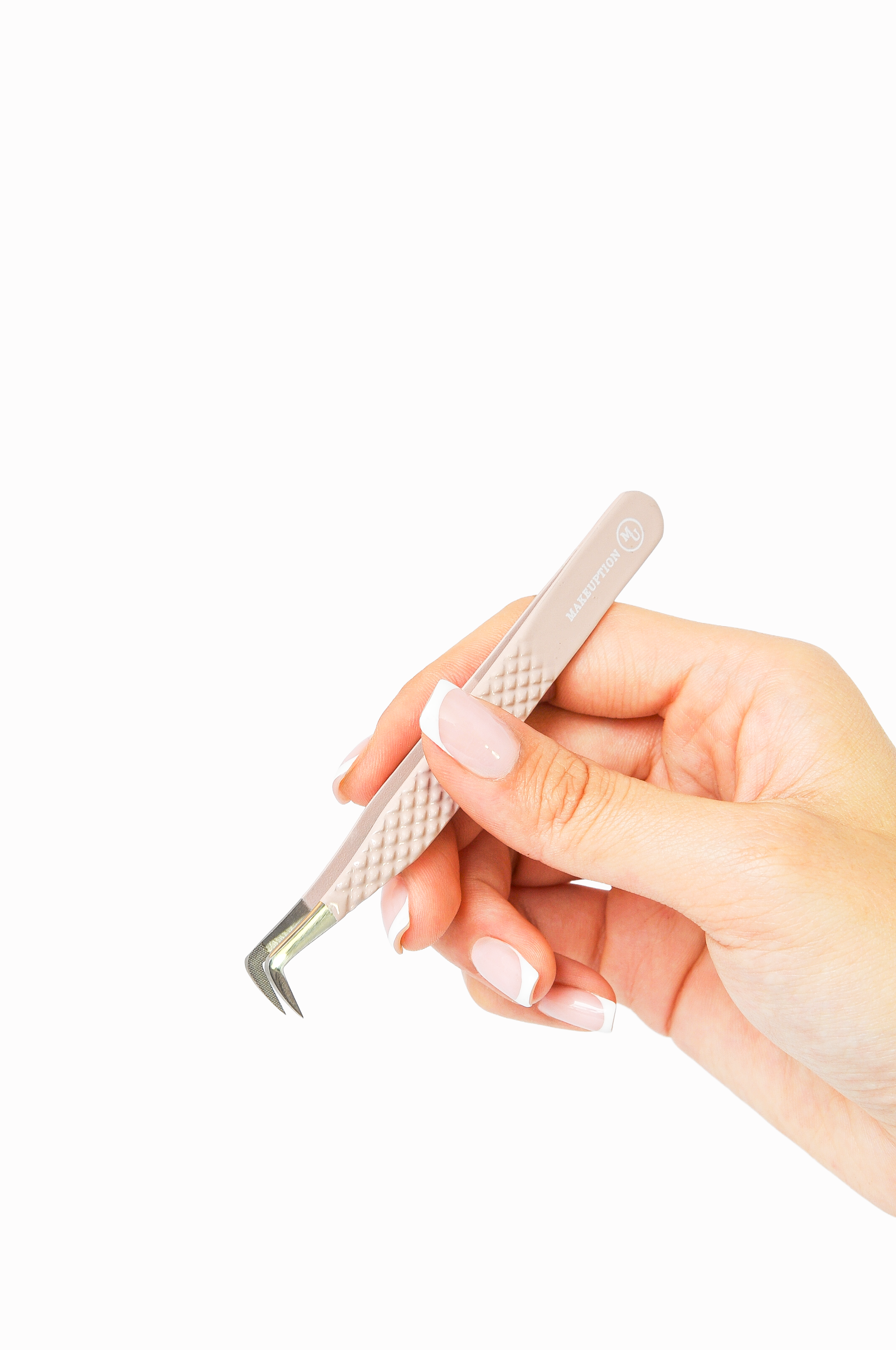 L curved Fiber tip tweezer - Pink